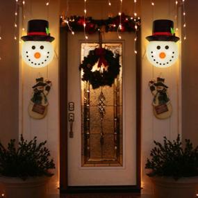 img 3 attached to Leyespot 1 PC Christmas Porch Light 🎅 Covers: Festive Snowman Design for Outdoor Christmas Decorations!