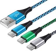 ⚡️ премиум-плетеный usb-кабель типа c [3 шт., 6 футов] для samsung galaxy, lg v50 и других устройств - быстрая зарядка и синхронизация данных логотип
