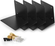 📚 maximize space & display elegantly with crizta 4pcs invisible floating bookshelf – heavy duty wall mounted metal shelves holder for large books (black) logo