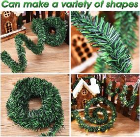 img 2 attached to 🎄 WILLBOND 72 Feet Artificial Pine Garland with 160 Warm LED Lights - 4 Strands Christmas Garlands for Indoor and Outdoor Decoration, Soft Greenery Wreaths