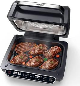 img 4 attached to 🍳 Geek Chef Smart Indoor Grill Air Fryer Combo: 7-in-1 XL Smokeless Electric Countertop Grill with Temp & Time Control, Extra Large Capacity, Air Fryer, Roast, Bake, Pizza, Broil, Grill & Dehydrate, Oilless Cooker - Removable Plates, ETL Certified