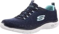 skechers empire charcoal 👟 women's athletic trainers - spotted shoes logo