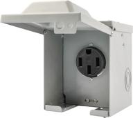 ⚡️ rvguard 50 amp weatherproof outdoor electrical power outlet box - lockable rv/ev nema 14-50r receptacle panel, 125/250v, etl listed logo