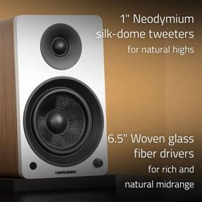 img 2 attached to 🔊 Fluance Ai61 Powered Stereo Bookshelf Speakers with 6.5" Drivers and 120W Amplifier - Ideal for Turntable, TV, PC, and Bluetooth 5 Wireless Music Streaming - RCA, Optical, USB & Sub Out (Lucky Bamboo)