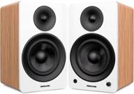 🔊 fluance ai61 powered stereo bookshelf speakers with 6.5" drivers and 120w amplifier - ideal for turntable, tv, pc, and bluetooth 5 wireless music streaming - rca, optical, usb & sub out (lucky bamboo) logo