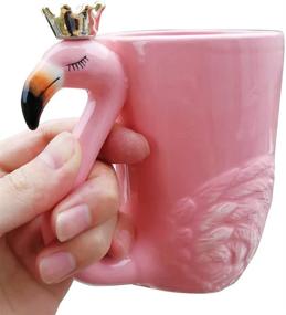 img 3 attached to 🦩 Adorable 16 oz Ceramic Flamingo Coffee Mug - Perfect Christmas Gift for Women, Grandma, Mom - Funny Animal Cup for Weddings and Coffee Lovers