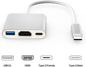 img 4 attached to 🔌 TOPEREK Type-C Hub: 4K HDMI, Mini USB-C to USB 3.1 Multiport Adapter Converter for New MacBook 2016 & ChromeBook Pixel Silver