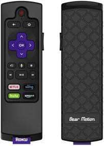 img 4 attached to 🐻 Silicone Shock Resistant Cover for Roku 2017/2018 Remote Controller - Bear Motion Case for Ruko 2017 Remote Controller (Streaming Stick/Stick + / Express Express + 2017/2018, Black)