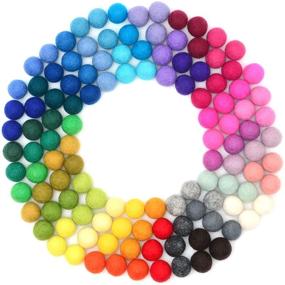 img 4 attached to 🧶 Glaciart One 120 Pieces Handmade Felted Wool Felt Pom Poms, 3 cm – 1.18 Inch, Assorted Colors (Red, Pink, Blue, Yellow, Black, White, Pastel, and More), Bulk Small Puffs for Felting, Garland, and Crafts