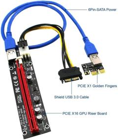 img 3 attached to PCIE Riser Cable VER006C for Mining Rigs - GPU Risers, Extension Cable, Crypto Mining Cable with 6Pin-SATA Power, 23.6in Extension Cable - Extend PCIE X1 to PCIE X16 (PCE-VER006C)