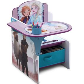 img 2 attached to 🪑 Delta Children Chair Desk: Disney Frozen II Edition with Convenient Storage Bin