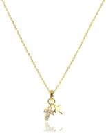 ⭐ stylish women's gold dipped tiny cross pendant necklace - korean made fashion accessory for girls and women logo