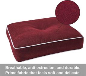 img 2 attached to 🪑 Thick Tufted Seat Cushion Set - Rainlin Thicken Floor Pillows for Seating, Ideal for Meditation, Yoga, Living Room Sofa, Tatami Chair Pad, 2 Pack in Wine Red, 20x20 inch