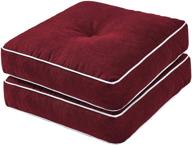 🪑 thick tufted seat cushion set - rainlin thicken floor pillows for seating, ideal for meditation, yoga, living room sofa, tatami chair pad, 2 pack in wine red, 20x20 inch logo