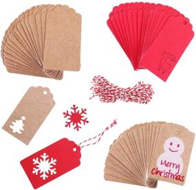 img 2 attached to 🎁 Blulu 200 Pieces 10 Styles Kraft Gift Tags with Christmas Designs and String for Festive DIY Art Projects