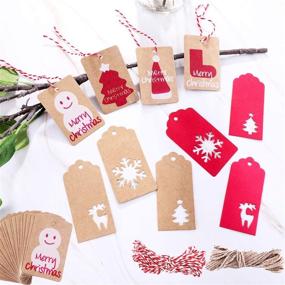 img 3 attached to 🎁 Blulu 200 Pieces 10 Styles Kraft Gift Tags with Christmas Designs and String for Festive DIY Art Projects