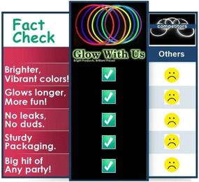 img 2 attached to 🎉 Get 50 White Glow Stick Light Sticks in Bulk Wholesale - GlowWithUs Brand, 8-12 Hrs Glow Time, Sturdy Packaging - Ideal for Kids Parties!