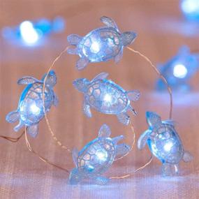 img 1 attached to 🔆 Impress Life Nautical Ocean Theme String Lights: 40 LED Blue Sea Turtle, Waterproof Indoor Decorative Lights with Remote and Timer - 10ft Battery USB Powered