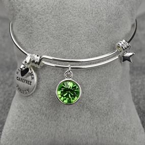 img 1 attached to Silver Birthstone Crystal Expandable Bracelet