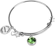 silver birthstone crystal expandable bracelet logo