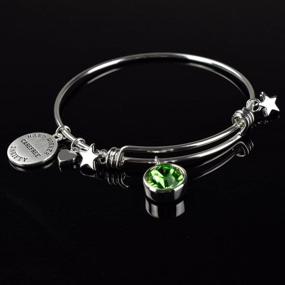 img 3 attached to Silver Birthstone Crystal Expandable Bracelet