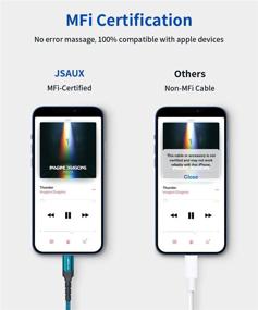 img 1 attached to 🔌 JSAUX адаптер Lightning к 3.5 мм [Apple MFi сертифицирован] для iPhone - зеленый | Совместим с серией iPhone 13/12/11, SE, XR, XS, 8, 7 - конвертер аудиоджека для наушников