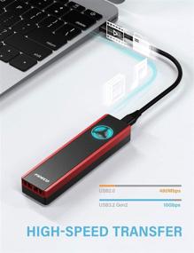 img 3 attached to 💻 FIDECO USB C Gen 2 10 Gbps SSD корпус адаптер для M.2 NVME и SATA SSD, внешний корпус накопителя NVME PCI-E и NGFF State Drive, поддерживает M-Key/B-Key/B+M Key SSD 2230/2242/2260/2280 (Красный)