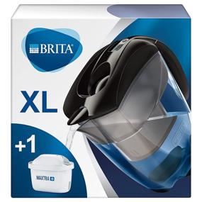 img 4 attached to 💧 Enhance Your Water Quality with Brita Schwarz Elemaris XL Water Filter Jug Maxtra Size, Black