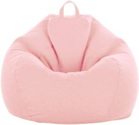 img 4 attached to 🪑 WAQIA Bean Bag Chair Cover – Extra Large, Washable Linen, No Filler Included – Stuffed Animal Storage, Stuffable Memory Foam Replacement Beanbag Cover for Adults Kids – Optimal for SEO