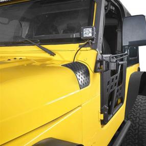 img 2 attached to 🚙 Hooke Road TJ Ковер для тела обшивки капота Угловая защита в матовом черном цвете для Jeep Wrangler TJ 1997-2006