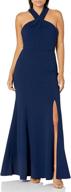 💃 stunning & elegant: jenny yoo women's kayleigh cross front fitted crepe long gown logo