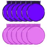 versatile round mirror set of 12: portable & convenient for lady's bag, purse, or cosmetic bag - crafters' delight in assorted shades of pink and purple logo