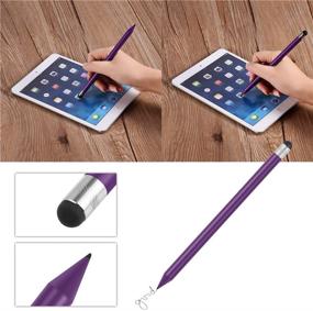 img 3 attached to Universal Stylus Pen for Phone Tablet PC - 🖊️ Soft Rubber Touch, Replacement Capacitive Touch Screen Stylus Pencil (Purple)