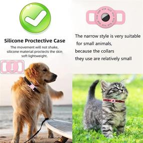 img 3 attached to 🐱 4 Pack Cat Collar Tag Holder with Apple AirTag Case - Cat Dog Collar GPS Finder Pet Loop, Silicone Cover for AirTag with HD Screen Protector - Cat Tracking Tag, ID Label for Cats