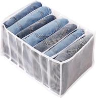 📦 jonnick 7-grid washable wardrobe clothes organizer, foldable grid storage box with multiple layers for closet organization, drawer organizers for clothes (white, 1 x large 7-grid jeans) logo