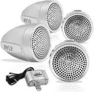 🏍️ pyle plmca90 1200w motorcycle/atv amplifier, dual handle-bar mount weatherproof speakers, mp3/ipod input, usb charger - set of 4 logo