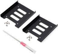 🔧 hftywy 2pack ssd bracket adapter 2.5 to 3.5 - mounting kit for ssd hdd hard disk drive bays holder - metal mounting bracket adapter with screws for pc ssd logo