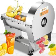 🥔 newhai electric commercial vegetable fruit slicer with 0-10mm adjustable thickness - commercial food slicing cutting machine for potatoes, lemons, tomatoes - stainless steel fruit cutter (110v us plug) logo