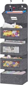 img 4 attached to 🚪 Convenient Over the Door Hanging Organizer with 4 Big Pockets and a Mali Organizer - Dark Grey"