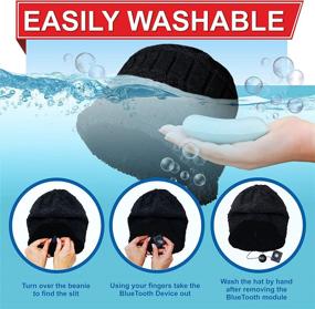 img 1 attached to 🧣 Stay Warm with Style: Wireless Beanie - Headphone Hat and Scarf Set for Winter Outdoor Activities, Unisex, Black