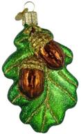 🌳 exquisite glass blown ornament: old world christmas oak leaf with acorns логотип