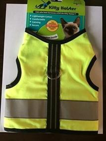 img 1 attached to 🐱 Stay Visible with Kitty Holster Reflective Safety Harness - Extra Small Neon Yellow