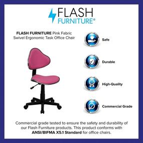 img 1 attached to 🪑 Pink Fabric Swivel Ergonomic Task Office Chair - Flash Furniture