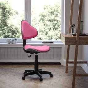 img 4 attached to 🪑 Pink Fabric Swivel Ergonomic Task Office Chair - Flash Furniture