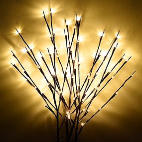 img 3 attached to 🌿 Enhance your Home Décor with the 4PACK Aokely LED Branch Lights - Battery Powered Willow Branches Lamp for Warm White Ambiance - Perfect for Parties and Holidays