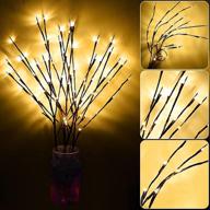 🌿 enhance your home décor with the 4pack aokely led branch lights - battery powered willow branches lamp for warm white ambiance - perfect for parties and holidays логотип