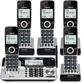 img 4 attached to 📞 VTech VS113-5: 5 Handset Cordless Phone with Extended Range, Call Blocking, Bluetooth Connectivity, Big Buttons, Answering System - Silver & Black