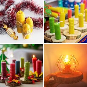 img 1 attached to 🕯️ DIY Colorful Beeswax Candle Making Kit - 12PCs 8"x8" Honeycomb Sheets for Hanukkah and Parties, Rolling Candle Molds Supplies for Kids and Adults with 98.5" Candle Wicks