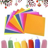 🕯️ diy colorful beeswax candle making kit - 12pcs 8"x8" honeycomb sheets for hanukkah and parties, rolling candle molds supplies for kids and adults with 98.5" candle wicks logo