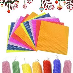 img 4 attached to 🕯️ DIY Colorful Beeswax Candle Making Kit - 12PCs 8"x8" Honeycomb Sheets for Hanukkah and Parties, Rolling Candle Molds Supplies for Kids and Adults with 98.5" Candle Wicks
